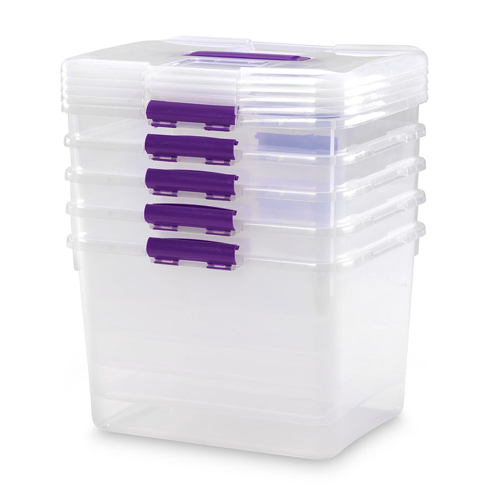 Caja de Plástico con Tapa Transparente 30 Litros