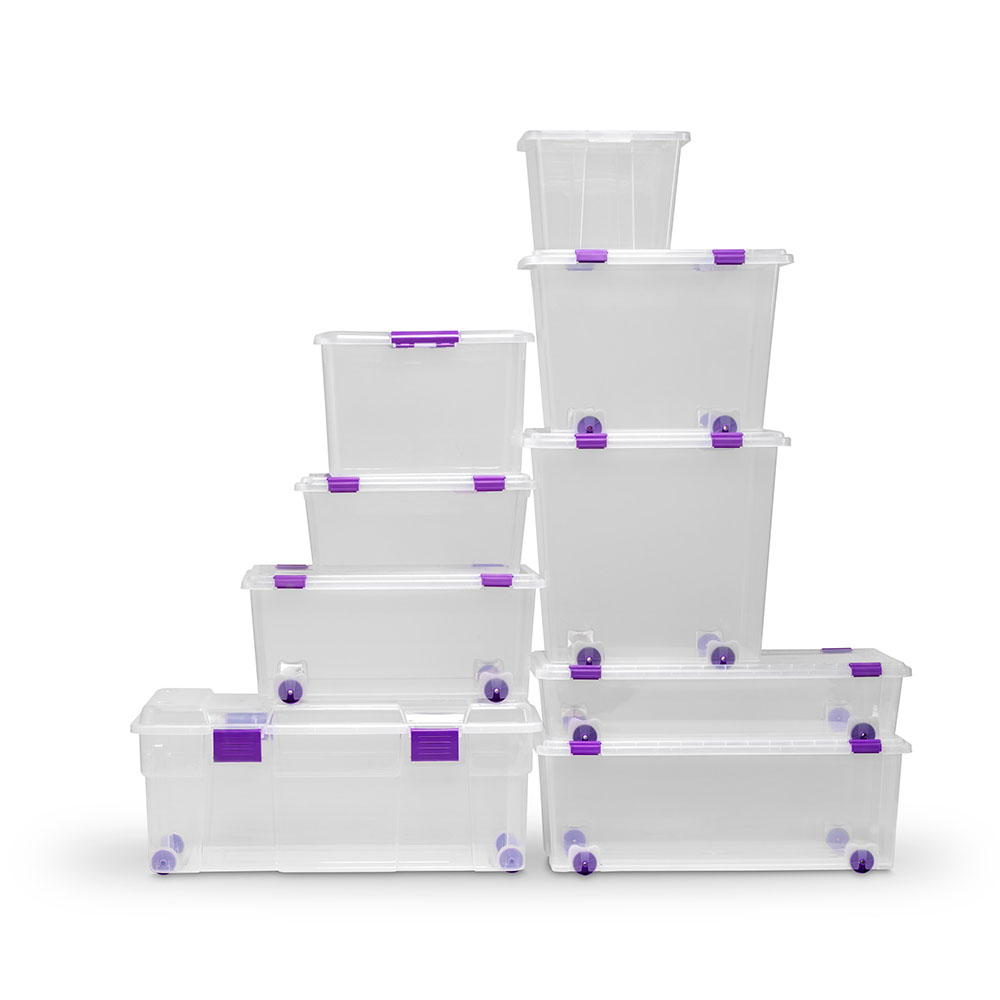 TODO HOGAR - Caja Plástico Almacenaje Grandes Multiusos con Ruedas -  Medidas 510 x 410 x 460 - Capacidad de 70 litros (4) : .es: Hogar y  cocina