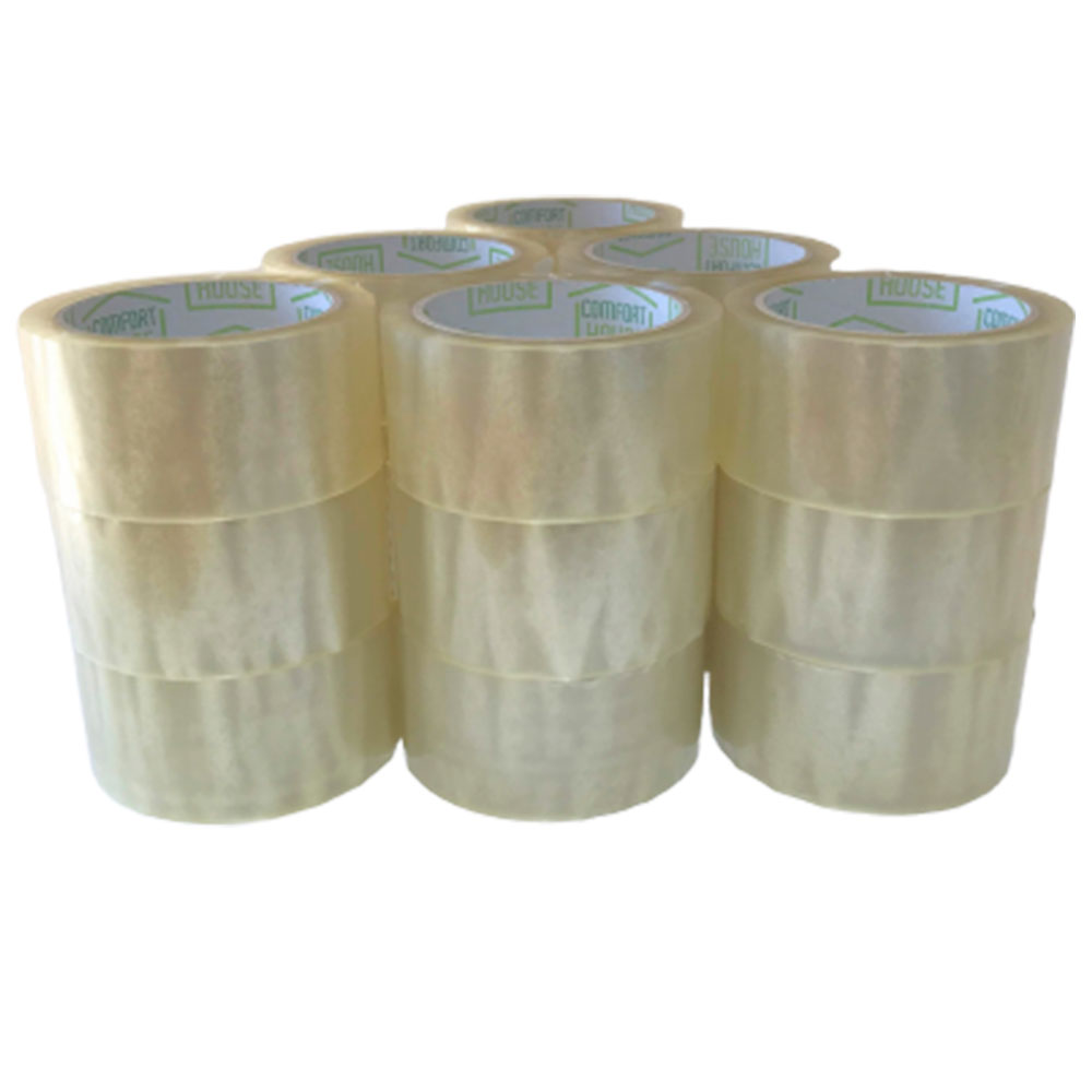 Pack 6 cintas adhesiva precinto transparente multiuso 48 mm x 120 m ideal  para embalar y cerrar cajas
