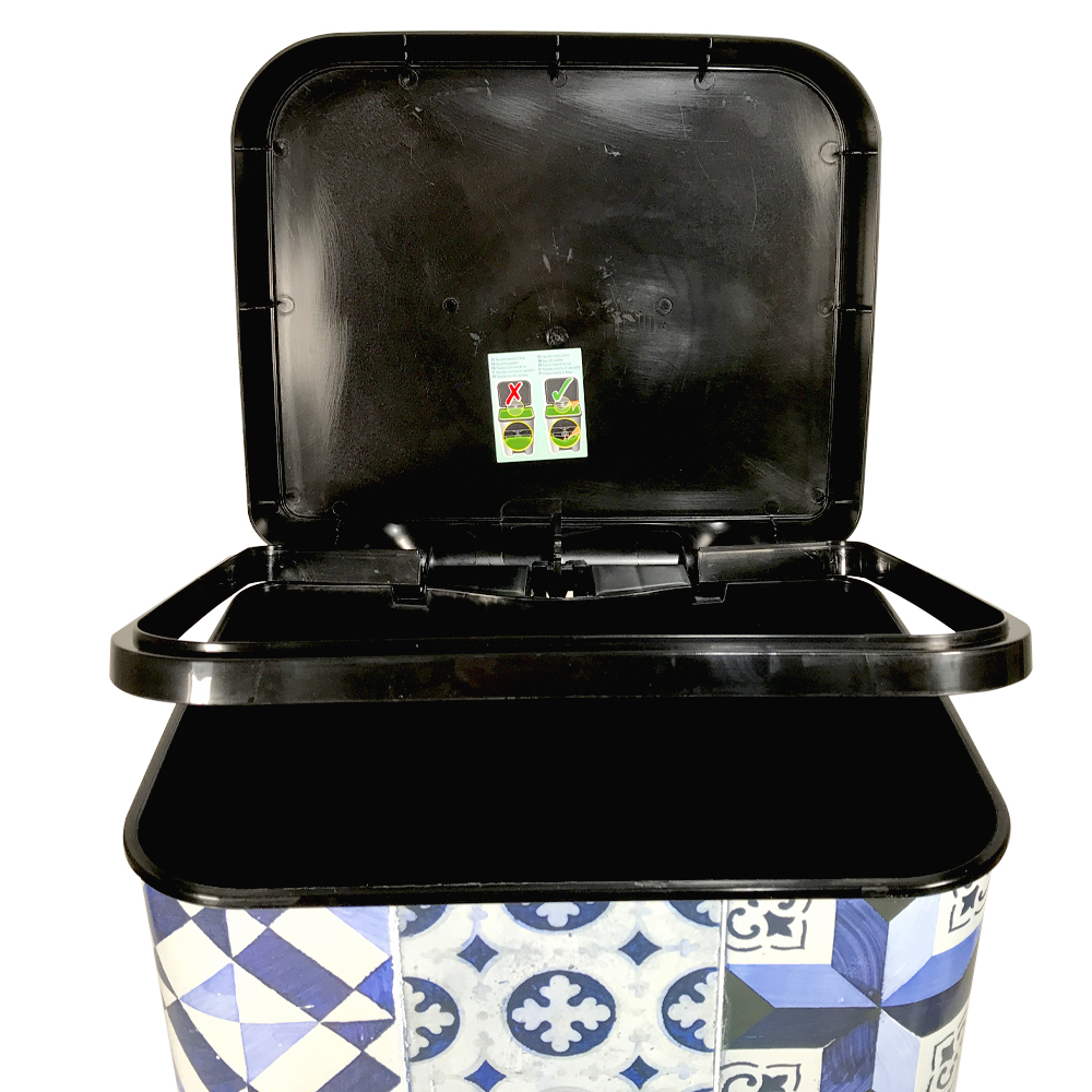 Cubo de basura de cuero vintage para baño, cesta de basura retro,  contenedor de basura para el hogar, baño, oficina, cocina, negro, 5 L,  níquel