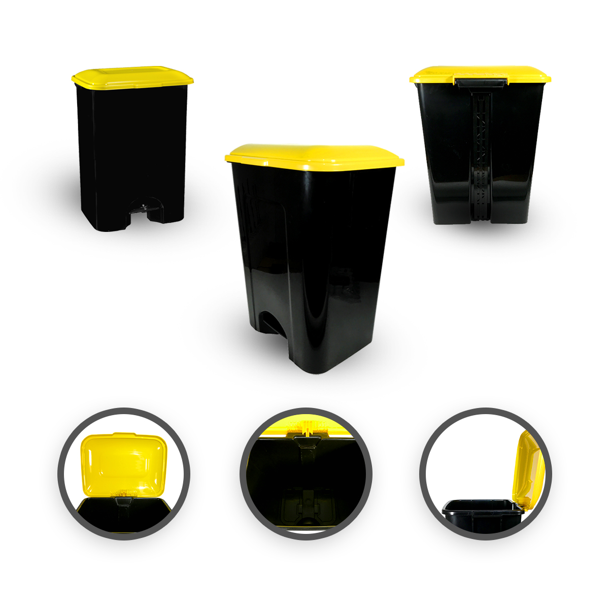 TIENDA EURASIA® Cubo de Basura con Pedal para Cocina 35 L - Diseños  Originales - Fabricado en Plástico Reciclado - Medidas 40 x